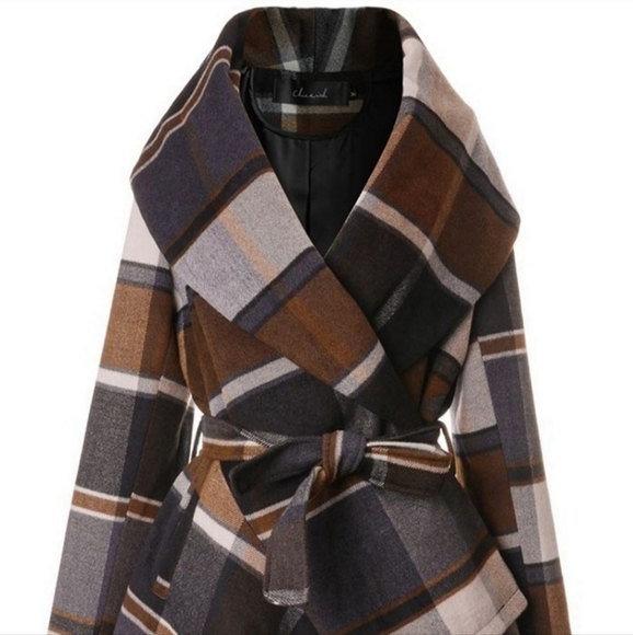 CHIC WISH PRAIRIE CHECK RABATO COAT Sz 3XL Plaid - Picture 2 of 10